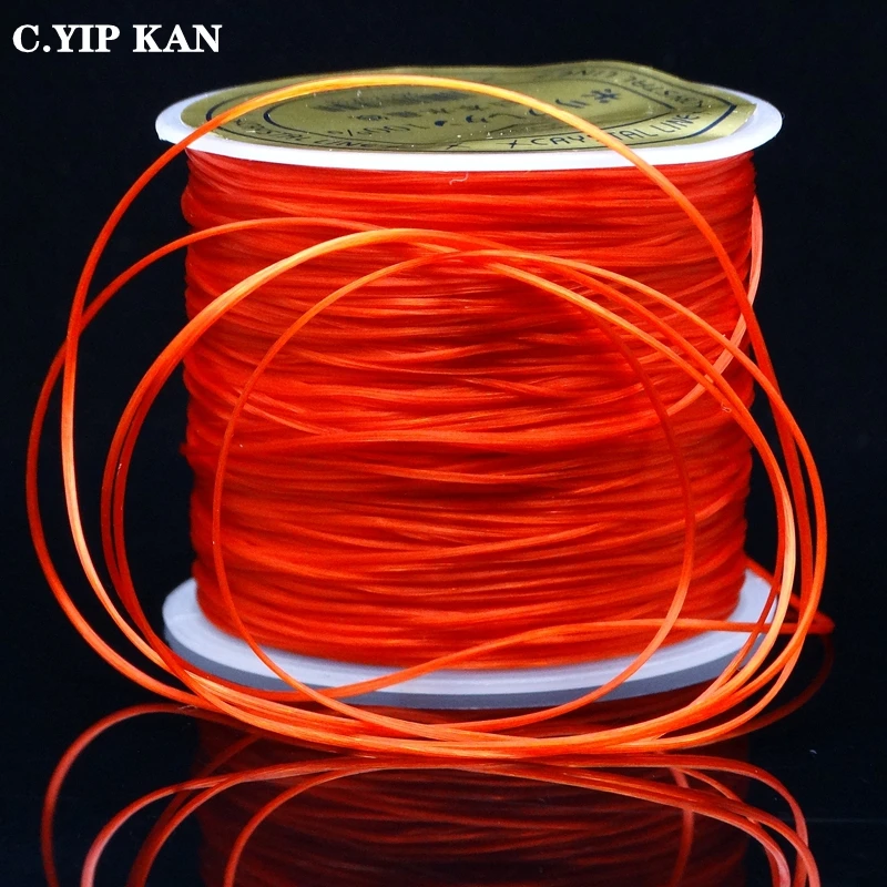 C.YIP KAN 60M Imported 0.6mm Stretch Elastic Crystal Line String Cord Rope Roll Beaded Strand Bracelet DIY Making Multi Color