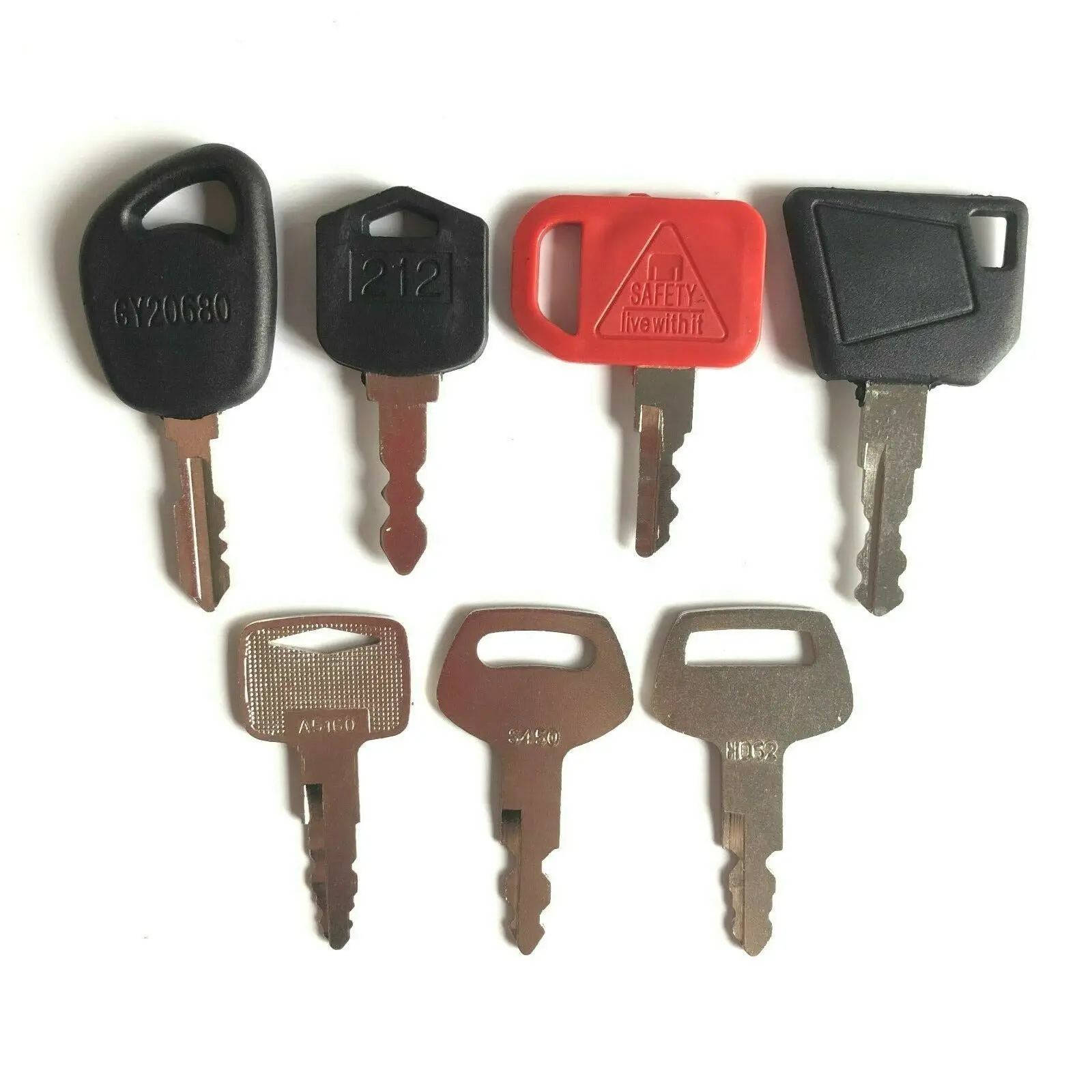 Construction Ignition Key Set 7 Keys Heavy Equipment Fit For Komatsu Mitsubishi JD