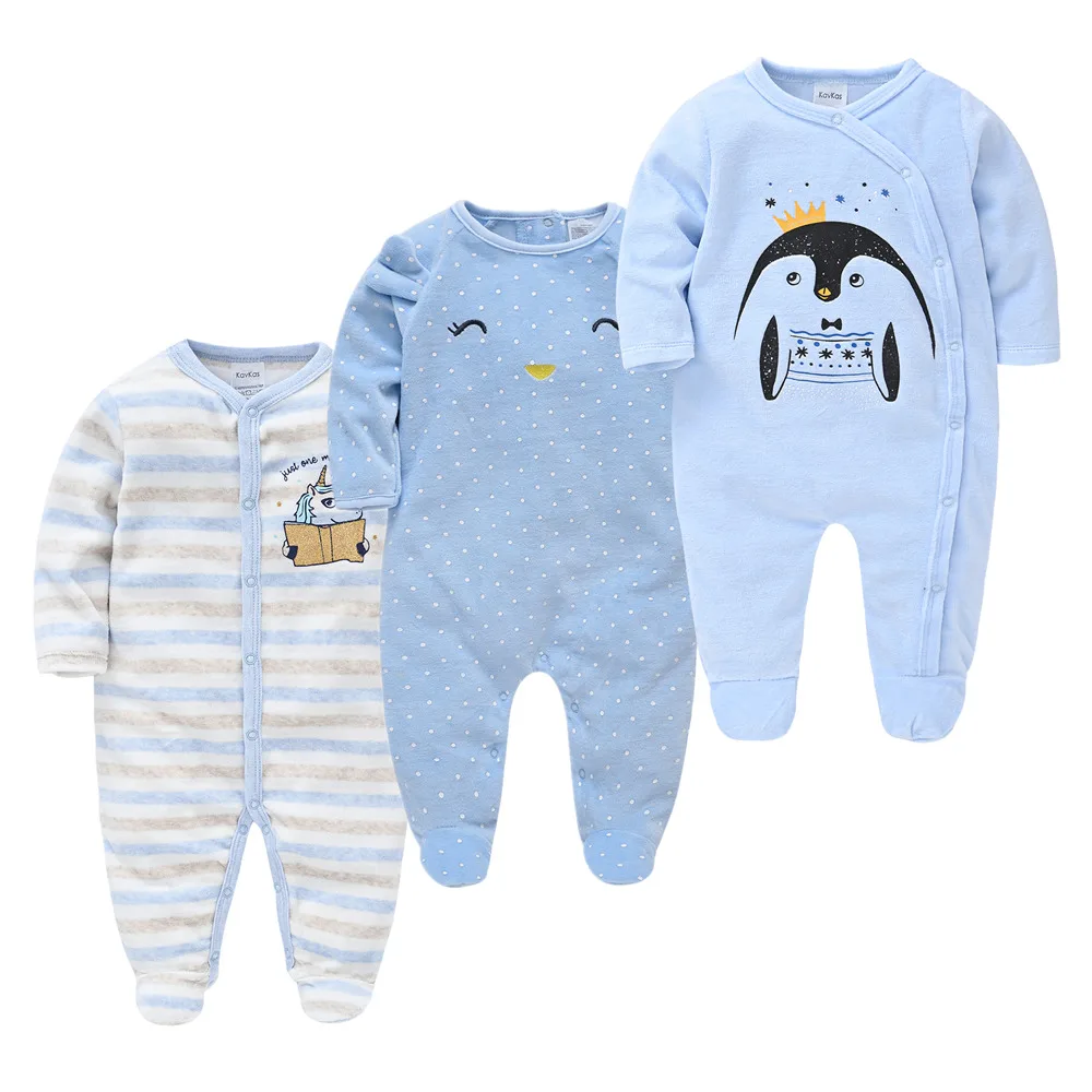 

Honeyzone Baby Girl Romper 3pcs/set Full Sleeve Jumpsuit Cartoon Print Playsuit New Born Toddler Boy Clothes Sleeper Pyjama Bebe