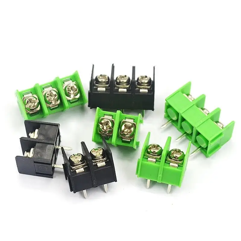 10pcs 7.62mm KF7.62-2P 3P 4P MG762-2 3 4 Pin Can be spliced Screw Terminal Block Connector Black Green 7.62mm Pitch