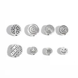 20-50pc 6/7/8/9/10mm Tibetan Antique Silver Plated Metal Beads Charms Spacer Beads For Jewelry Making Needlework Diy Accessories