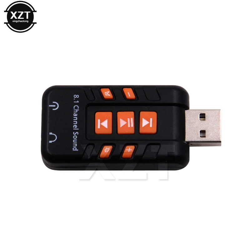 8.1 USB 스테레오 오디오 어댑터, 외부 채널 사운드 카드, Windows XP, 2000, Vista, 7, PC 및 노트북용 3D USB 오디오 어댑터