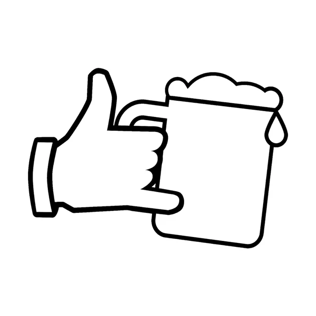 

14.8*10.3CM Beer Glass And Hand Car Sticker Vinyl Graphic High Quality Decoration