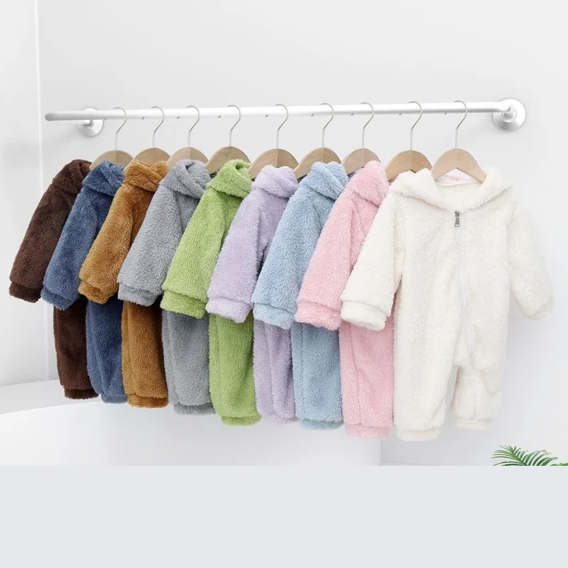 Infant Hoodie Newborn Clothes Boy Girl Baby Romper Jumpsuit Winter 0 3 6 12 24 Months