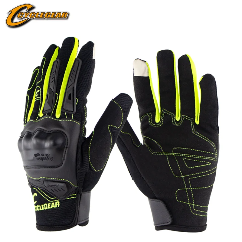 Breathable Motorcycle Gloves Men Summer Guantes Moto Riding Protective Gear Motocross Full Finger Gloves Screen Touch Gloves