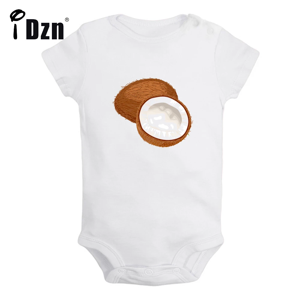 Baby Boys Baby Girls Summer Bodysuit Coconut Printed Clothing Fruit Bananas Design Rompers Newborn Cotton Short Sleeves Jumpsuit