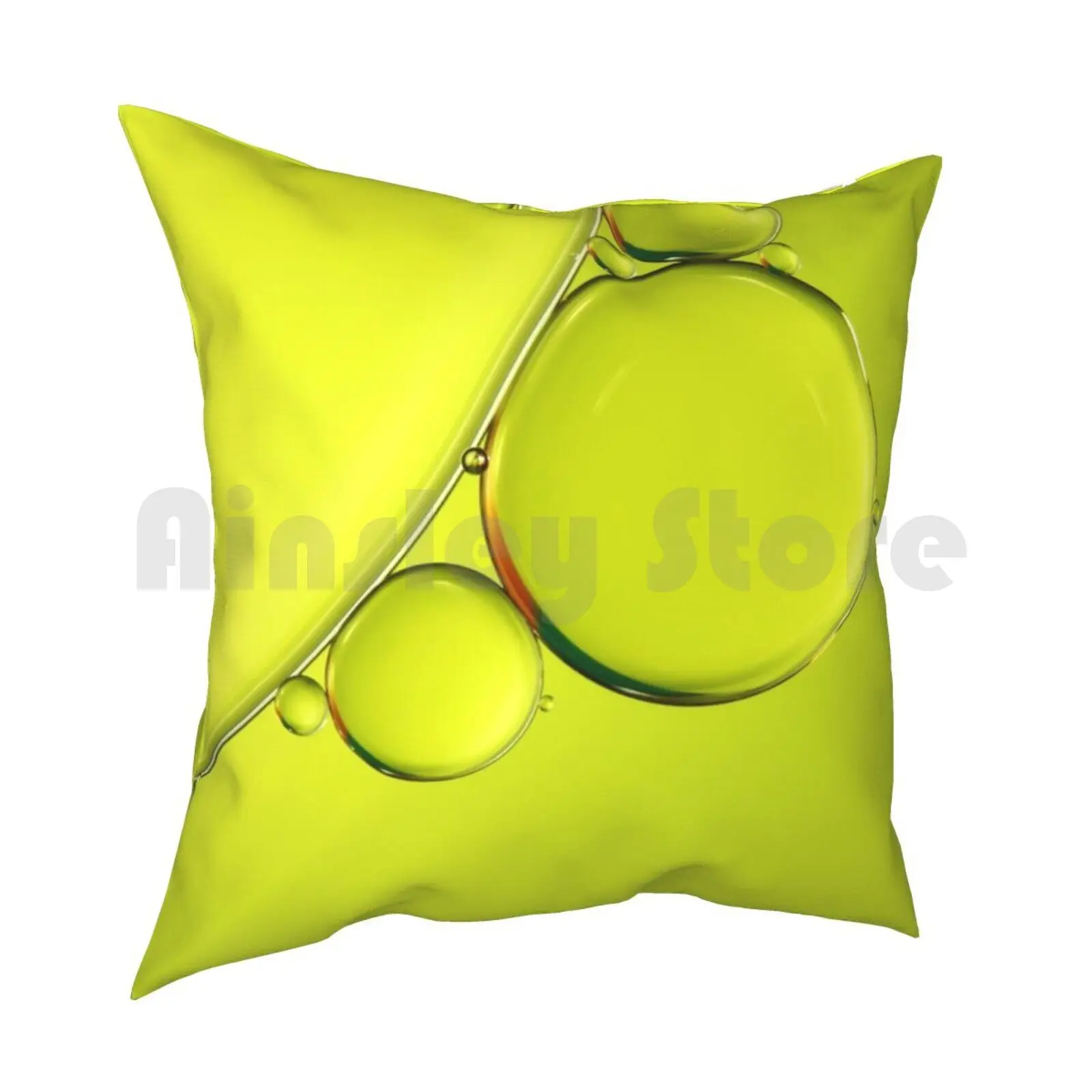 Simply Lime Pillow Case Printed Home Soft DIY Pillow cover Oil Water Abstract Macro Bubbles Lime Green Chartreuse Simple