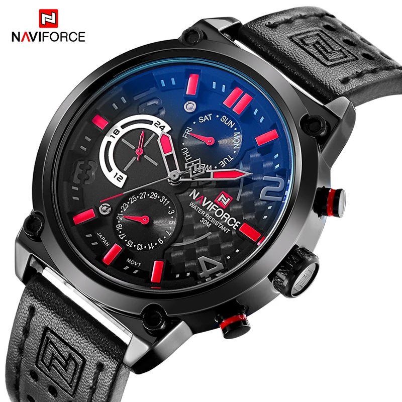 NAVIFORCE Best Selling New Watch For Men Fashion Business Shock Resistant Dual Time Alarm Luminous Sport Men Quartz Analog Watch