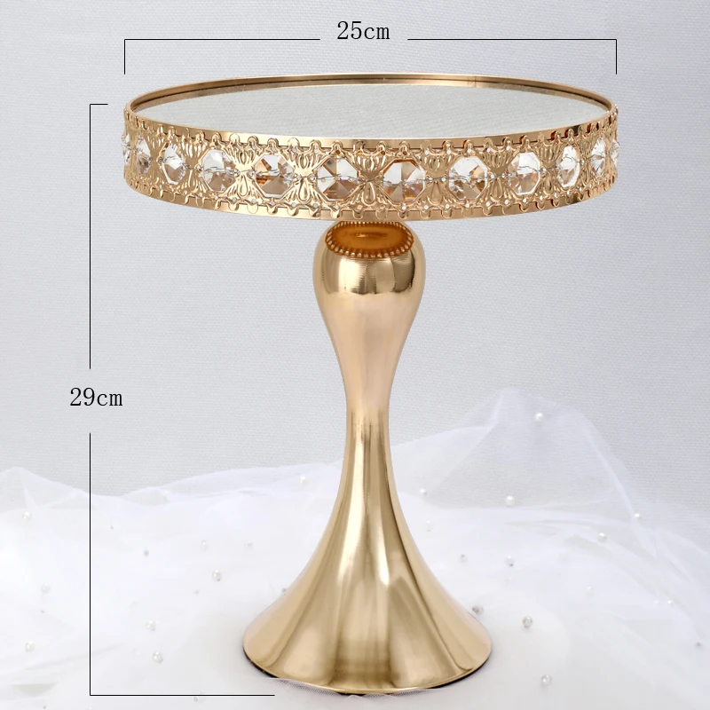 1pcs Gold Color Crystal  cake stand Wedding Dessert Tray  Cupcake Pan cake display table decoration Party