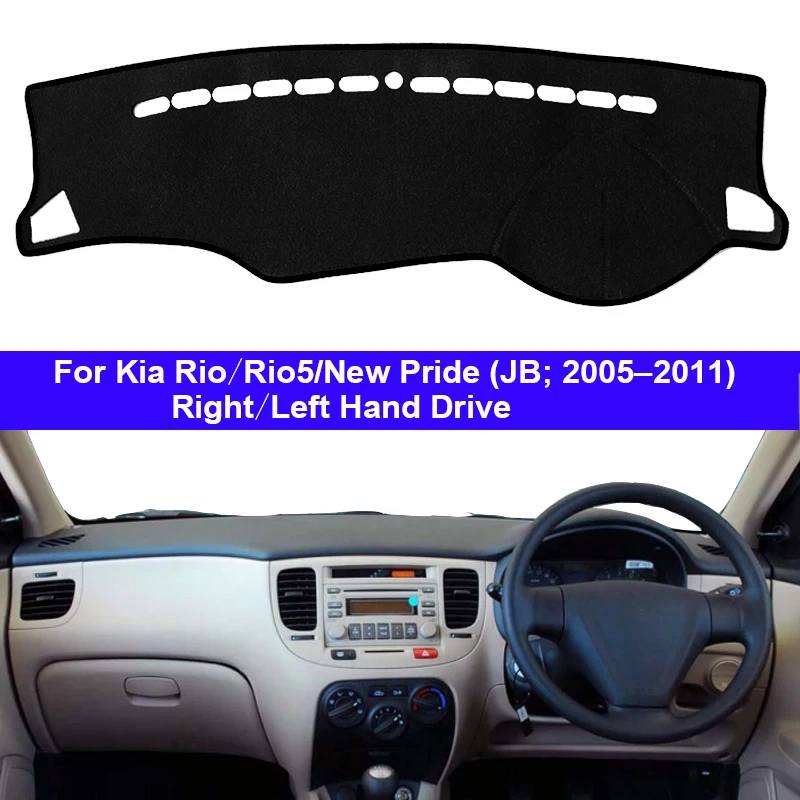 Car Dashboard Cover Dash Mat Carpet For Kia Rio New Pride Rio5 JB 2005 – 2011 LHD RHD 2 Layers Sunshade 2006 2007 2008 2009 2010