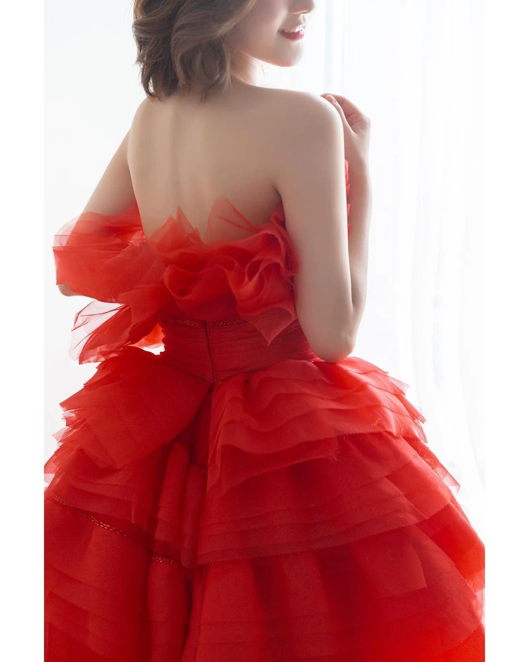 Long Elegant Evening Dress Party Peplum Dress Strapless Red Prom Dress With Train Dress Women For Wedding Party 2023 Summer