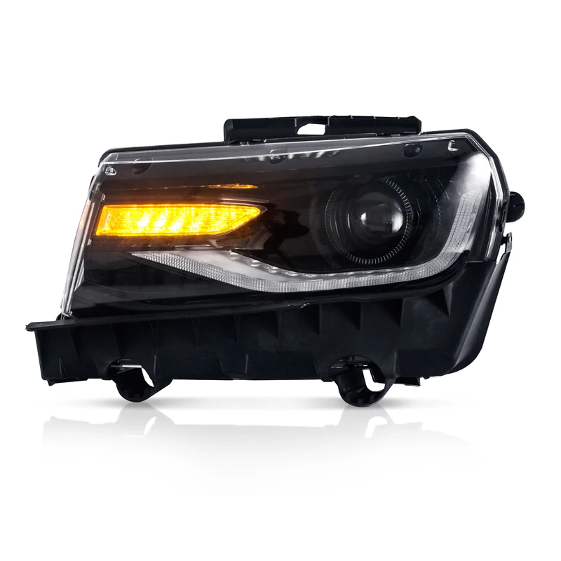 

Car Accessories For Chevrolet Camaro LED Head Light Front Lamps 2014 2015 LED Moving Turning Lights With HID Xenon Lights