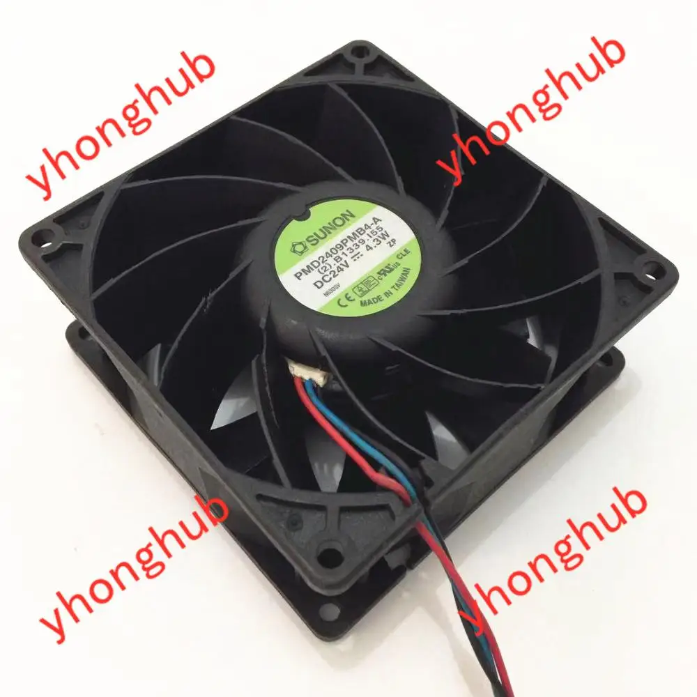 SUNON PMD2409PMB4-A Server Cooling Fan DC 24V 4.3W 92x92x38mm 3-Wire