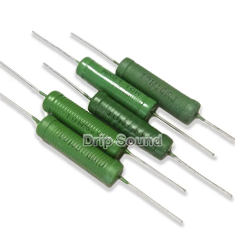 2x 8,2-47Ohm RX21 10W Grün Lackiert Leaded Keramik Draht Wound Widerstand Widerstand Für Präzision Telekommunikation Instrumente