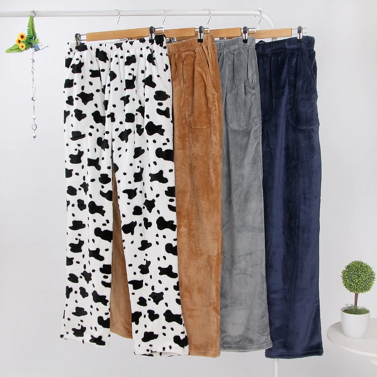 Fdfklak Flannel Thicken Warm Night Pants Lounge Home Pajama Sleep Panties Winter Pants 2023 New Plaid Pyjama Trousers