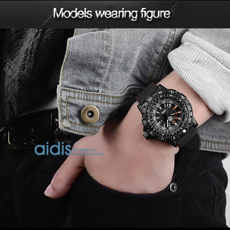 Addies Men Military Watches Top Brand Casual Outdoor Sports Waterproof Quartz Watch Silicone Strap Business Men\'s Wrist watch