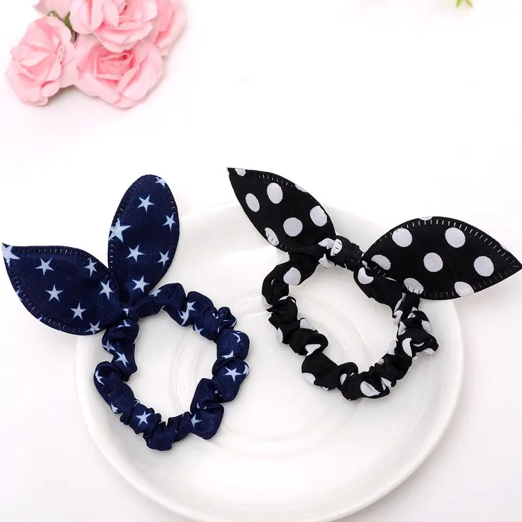 8 Pcs/lot Rabbit Ears Hair Band Children Kids Hair Accessories Scrunchies Elastic Hair Band for Women Girl Rubber Band