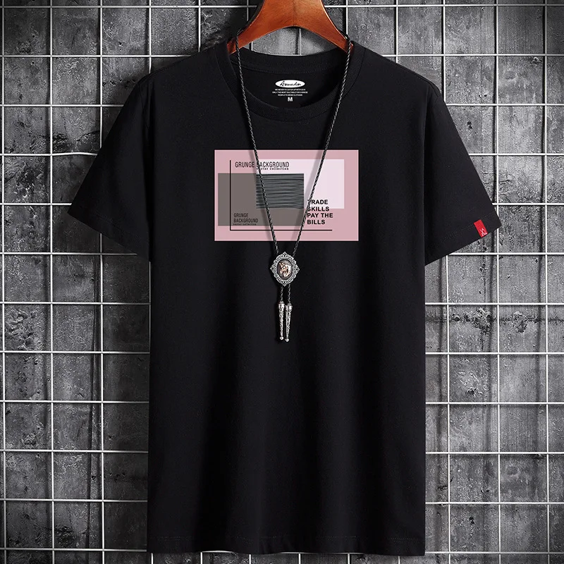 T-shirt For Man 2022 Fitness Black O Neck Male Oversized S-6XL New Men T-shirts Anime Newest T Shirt for Men Clothing Goth Punk