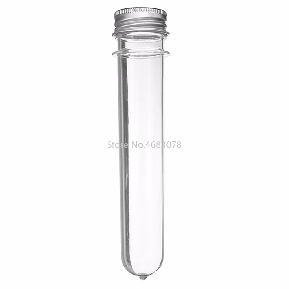 4pcs 30ml Excellent Plastic Transparent Test Tubes With Aluminum Cap Bottles School Supplies Lab Equipments 25x110mm