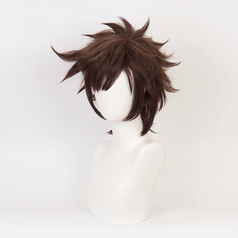 Jojo's Bizarre Adventure Joseph Joestar Wigs Cosplay Costume Short Brown Synthetic Hair Wig for Halloween Party Carnival