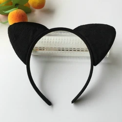 Cloth Short Plush Tiger Print Leopard Cat Ear Headband Cute Women Girls Kids Party Festival Fantastic Hair Accessories Hairband