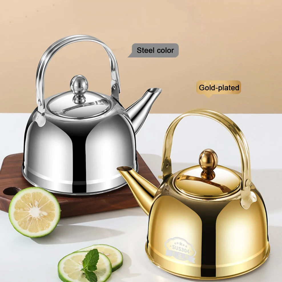 1.8L/2.4L 304 Stainless Steel Teapot With Filter Large Capacity Boiling Kettle For Restaurant Hotel Home Boiling Teapot