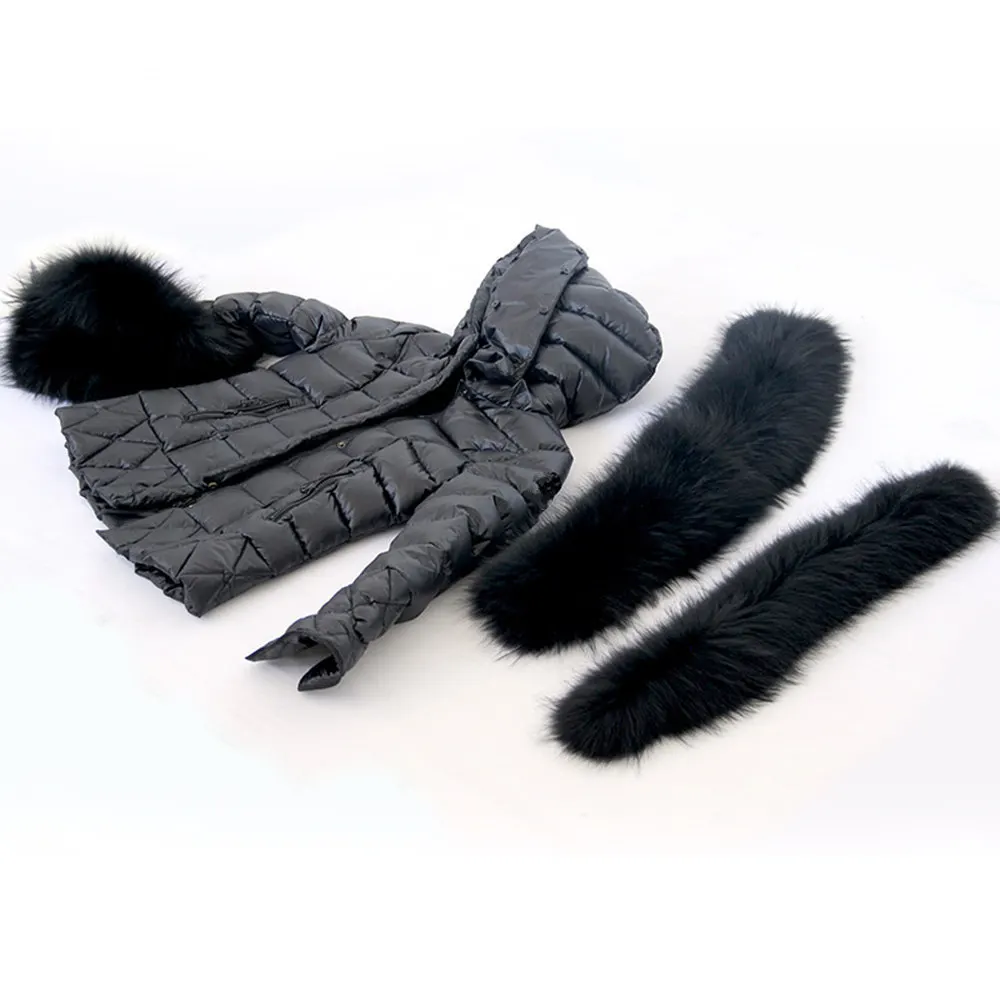 Jaxmonoy casaco de inverno com capuz para mulheres, parka longo preto, gola e punhos de pele de guaxinim real, jaquetas de pato branco para mulheres