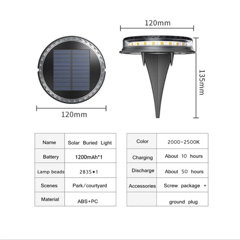 New LED Underground Lights Solar Lights Lawn Lights Outdoor Garden Plug-in Solar Landscape Lights