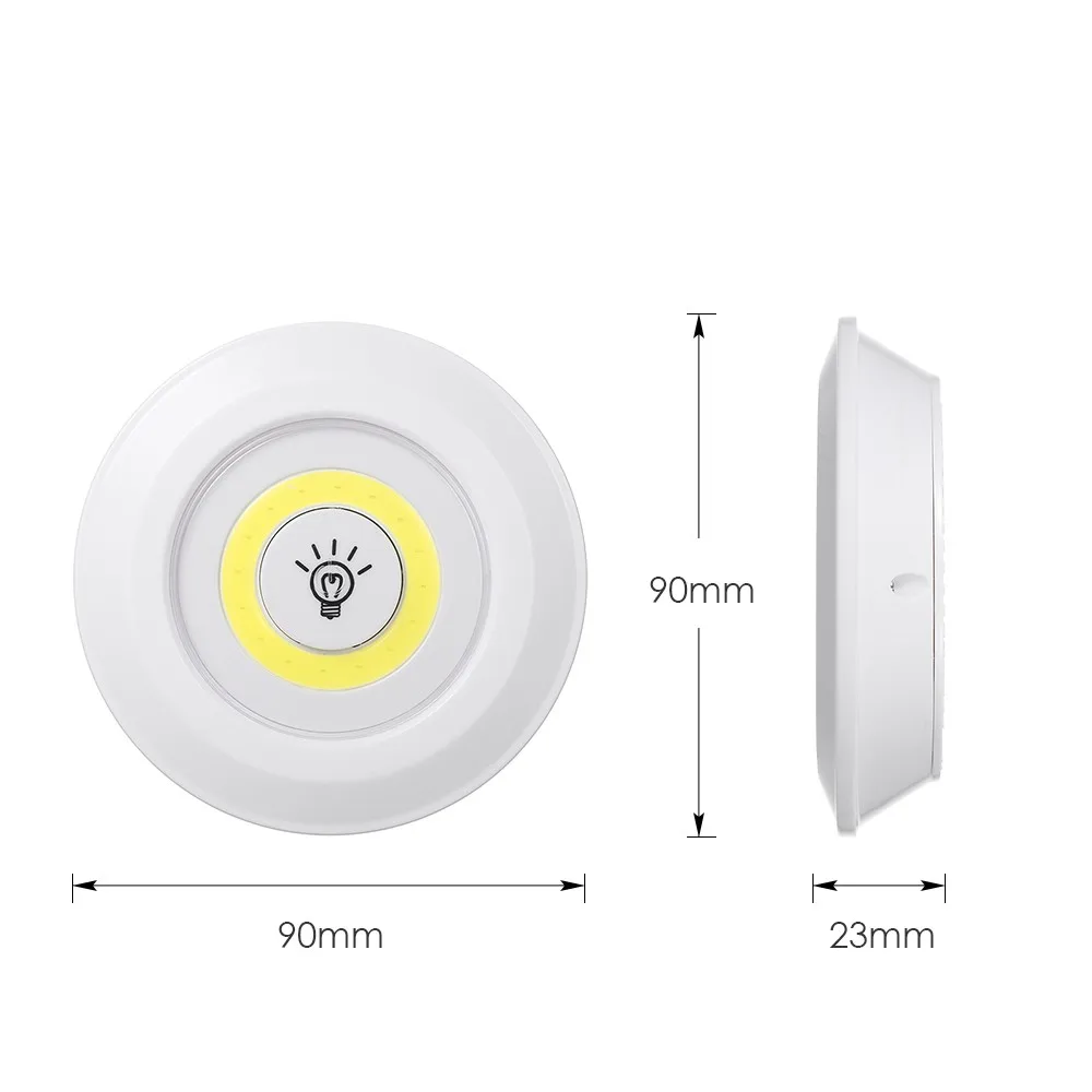 3 Pack 4.5V 1W COB LED Puck Light con telecomando Drop shipping