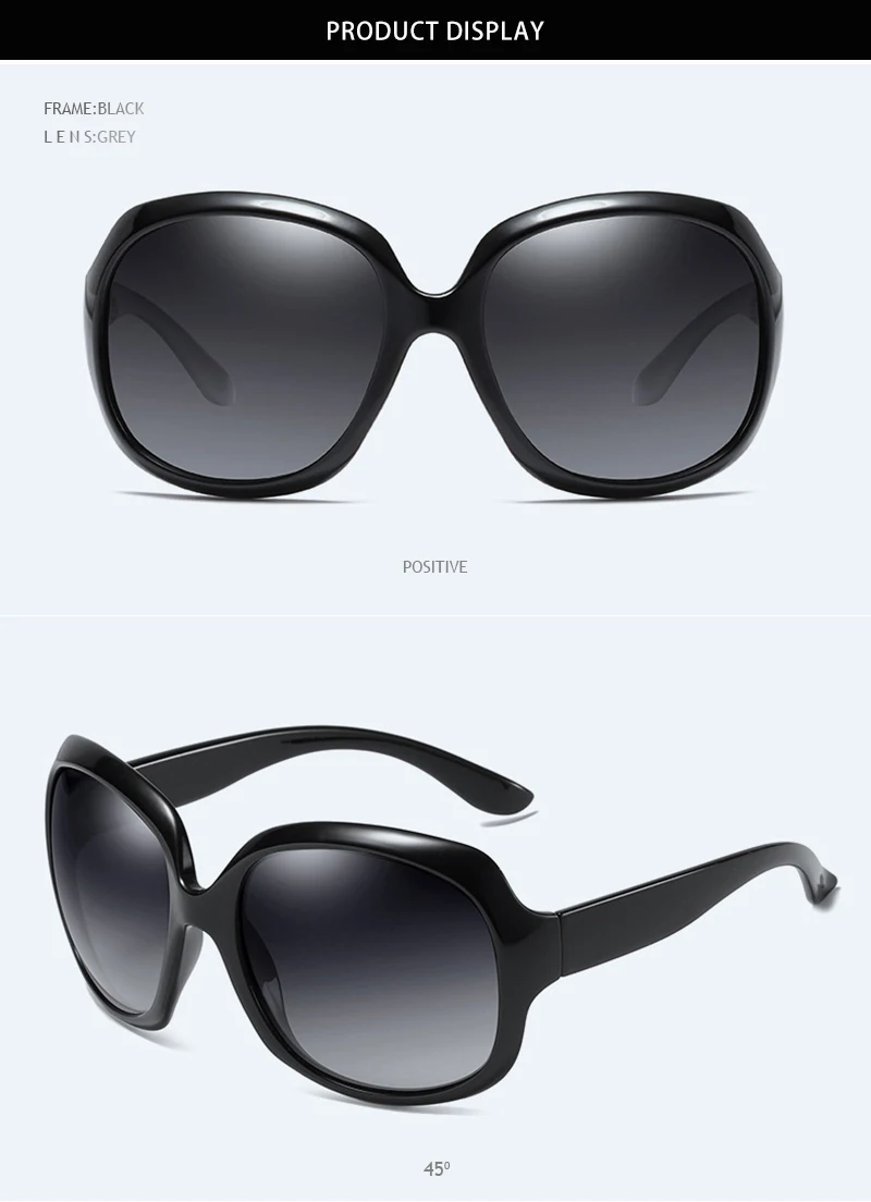 FUQIAN Marke Design Elegante Polarisierte Übergroßen Runde Sonnenbrille Frauen Einfache Art Und Weise Große Kunststoff Damen Sonnenbrille UV400 – Detail 8