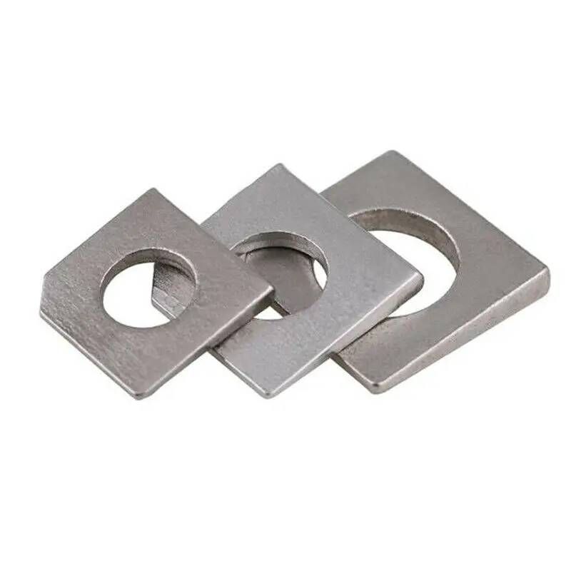 M6-M30 GB853 Square Bevel Washers 304 Stainless Steel Square Taper Gasket  For Slot Section