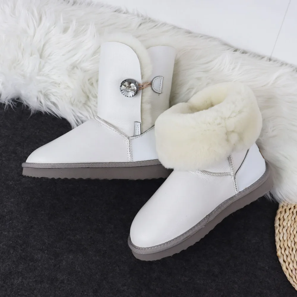 Top Quality Waterproof Genuine Sheepskin 2022 Natural Wool Shoes Women Women\'s Winter Woman Snow Boots Warm Women Shoes