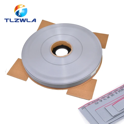 10 metros 1,27mm espaciado 8P 10P 12P 14P 16P 20P 26P 30P 40P cable plano gris FC-8 10 16 28AWG el cable, para conector IDC FC 2,54 MM