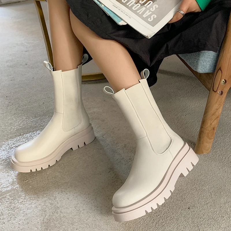 MORAZORA Big size 33-42 women boots square heels Chelsea Boots simple ladies shoes autumn winter solid color ankle boots