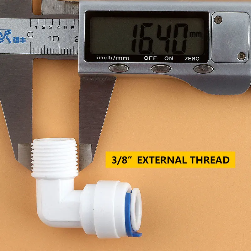 3/8" External thread to 3/8" Tube pipe Connection 4066 Elbow diameter 16MM Quick connection filter RO Water White fast joint