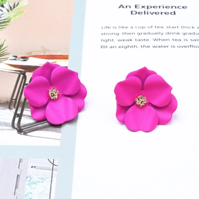 Gorgeous Rose Red Color Flower Bear Butterfly Drop Earrings for Women New Summer Geometric boucle d\'oreille Cute Wedding Jewelry