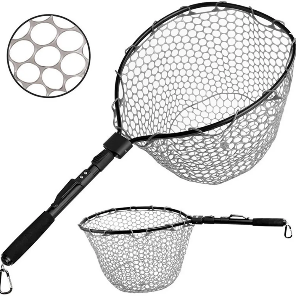 

Fly Sea Ice Fishing Net Lura Hand Net Aluminium Alloy Outdoor Folding Quick Hand Dip Net Rubber Fish Net 85CMx26CM Fisher Tools