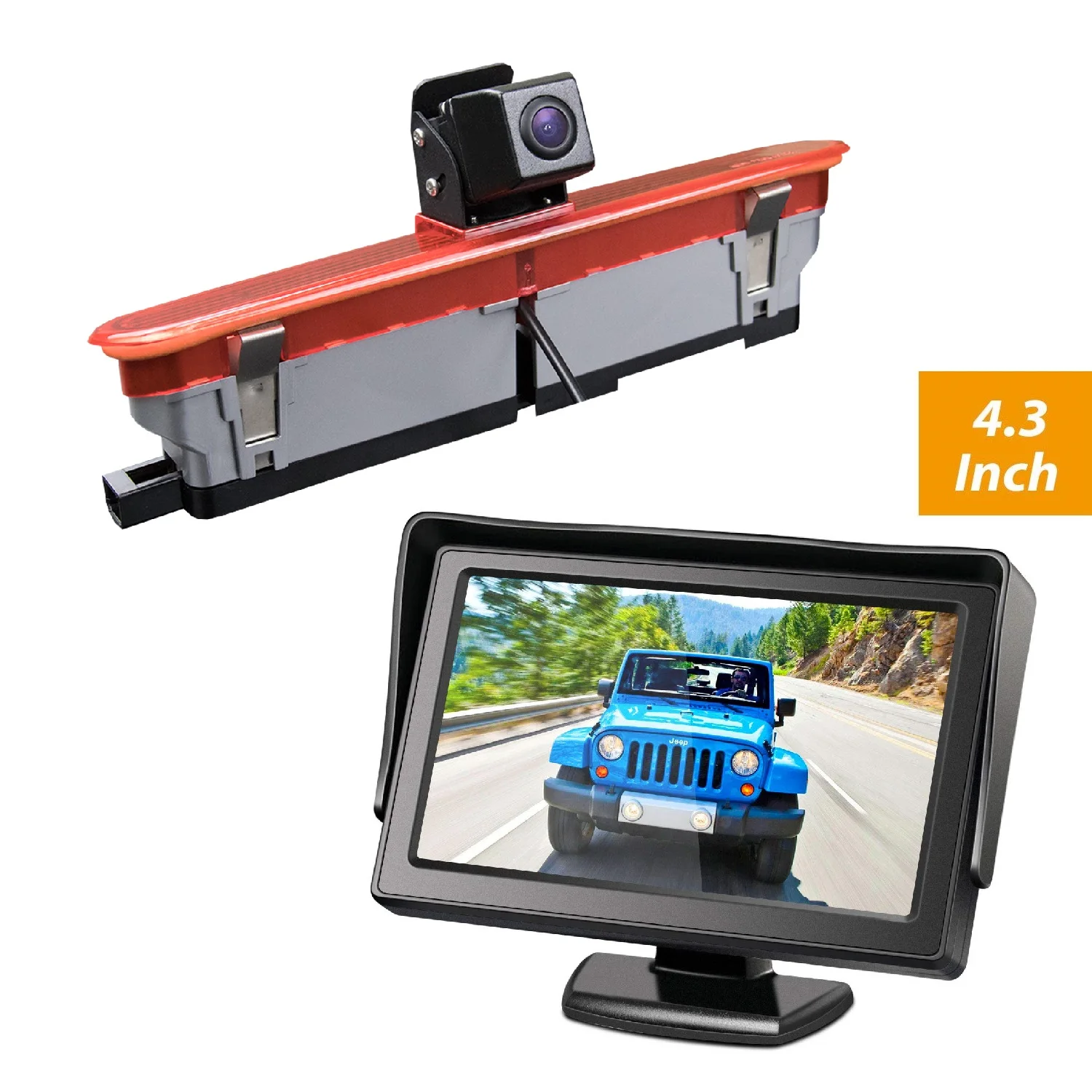 HD 720P Misayaee E9 Brake Light Camera + 4.3'' monitor for Fiat Doblo (2010-2019) Opel Combo (2011-2019) Waterproof Rear Camera