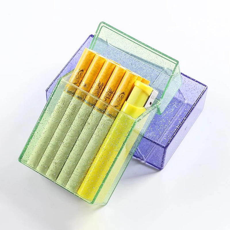 Holder 20pcs Cigarette Case Sturdy Cigarette Holder Engineering Plastics Shining Clear Cigarette Case Box Great Gift