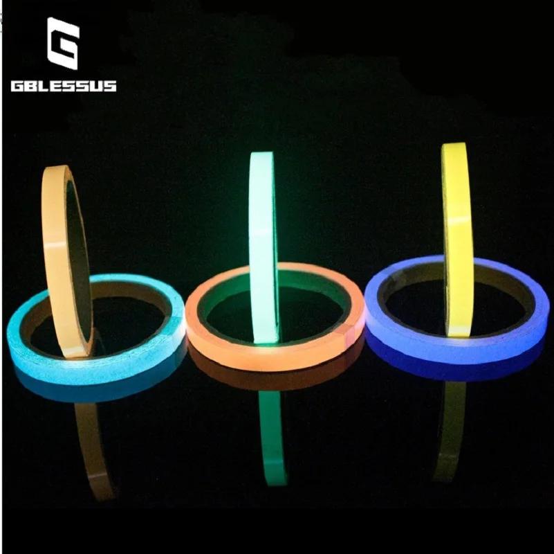 Rainbow Luminous Tape Self-adhesive Paper Luminous Fluorescent Dark Eye-catching Night Warning Yellow Blue Orange Green