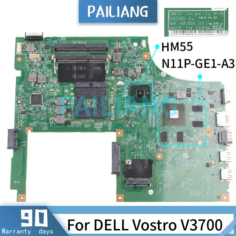 

Материнская плата PAILIANG для ноутбука DELL Vostro V3700, материнская плата 09290-1 0K84TT N11P-GE1-A3 HM57 DDR3