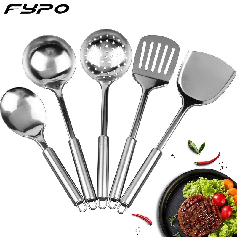 Stainless Steel Kitchen Cooking Utensil Set Cookware Colander Spoon Spatula Shovel Nonstick Cookware Set