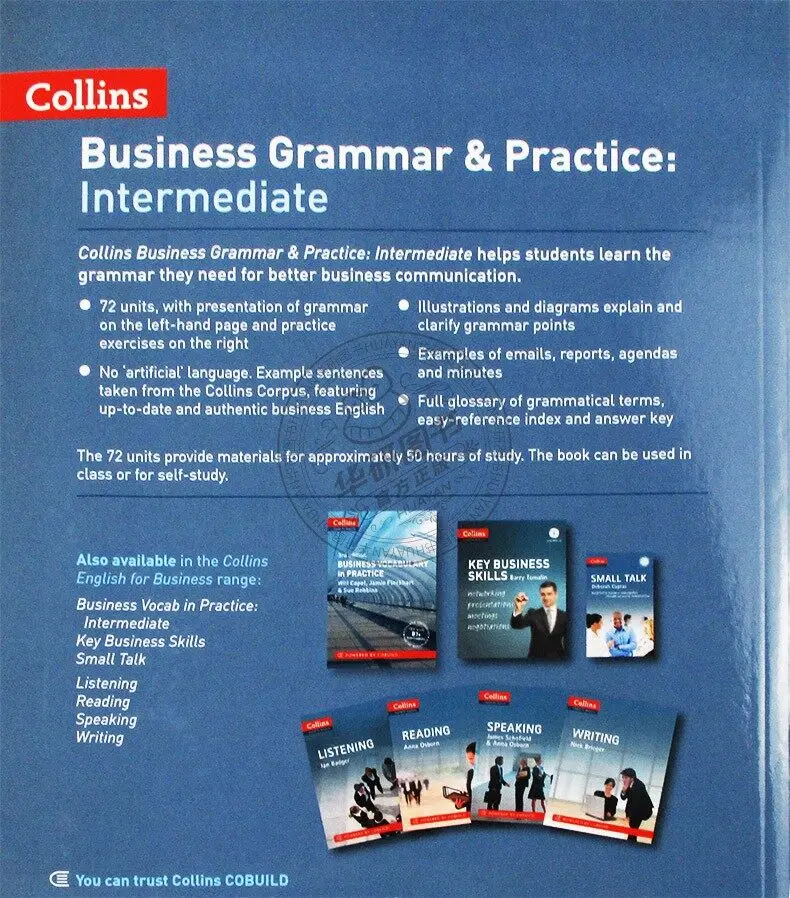 Libros de aprendizaje de idiomas originales, B1-B2 de práctica de gramática y negocios