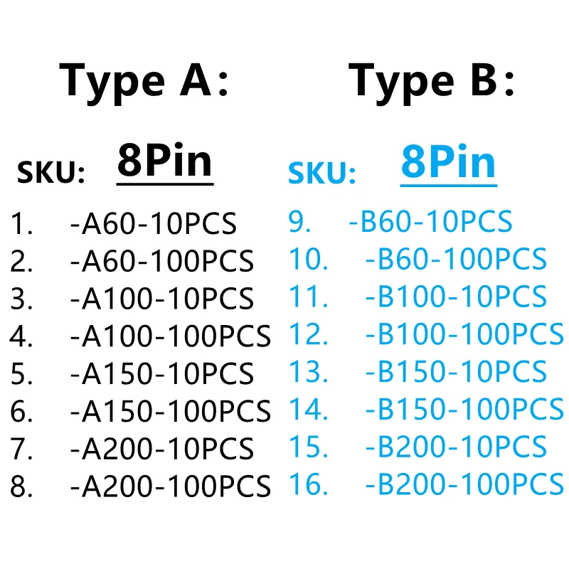 10PCS/100PCS AWM 20624 80C 60V FFC-0.5MM-8P tipo/B 60/100/150/200MM