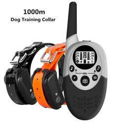 1000m Waterproof Dog Training Collar Rechargeable Anti Barking Control Sound Remind Vibration Shock Receiver 40% Off