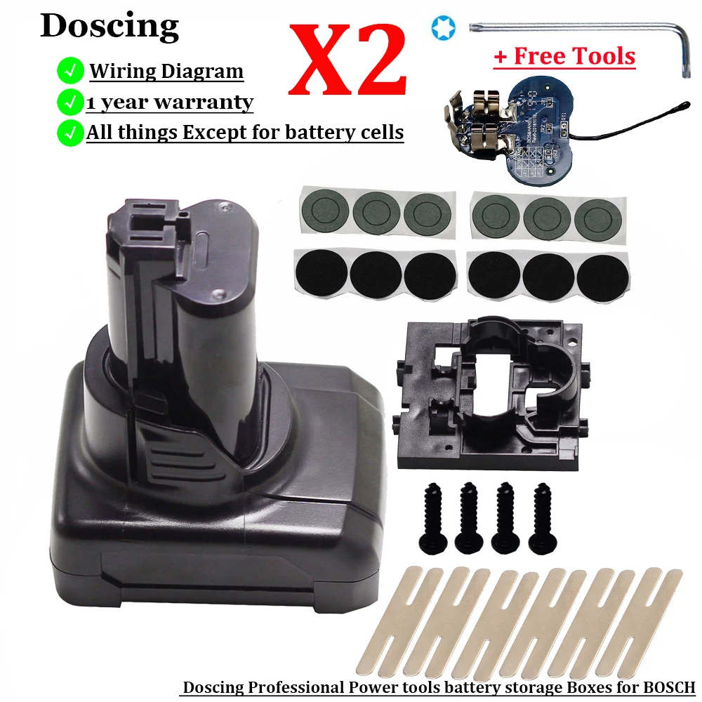 BAT411 BAT420 Li-Ionแบตเตอรี่พลาสติกเคสPCBชาร์จป้องกันกล่องสำหรับBosch 10.8V 12V BAT412A BAT413Aแบตเตอรี่ลิเธียมเครื่องมื...