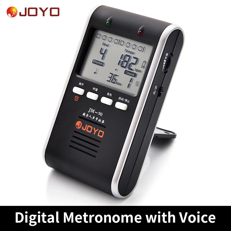 Joyo-JM95 Digital Metronome with Voice, Universal Guitar Rhythm Device, Drum Piano Metronome, Rechargeable