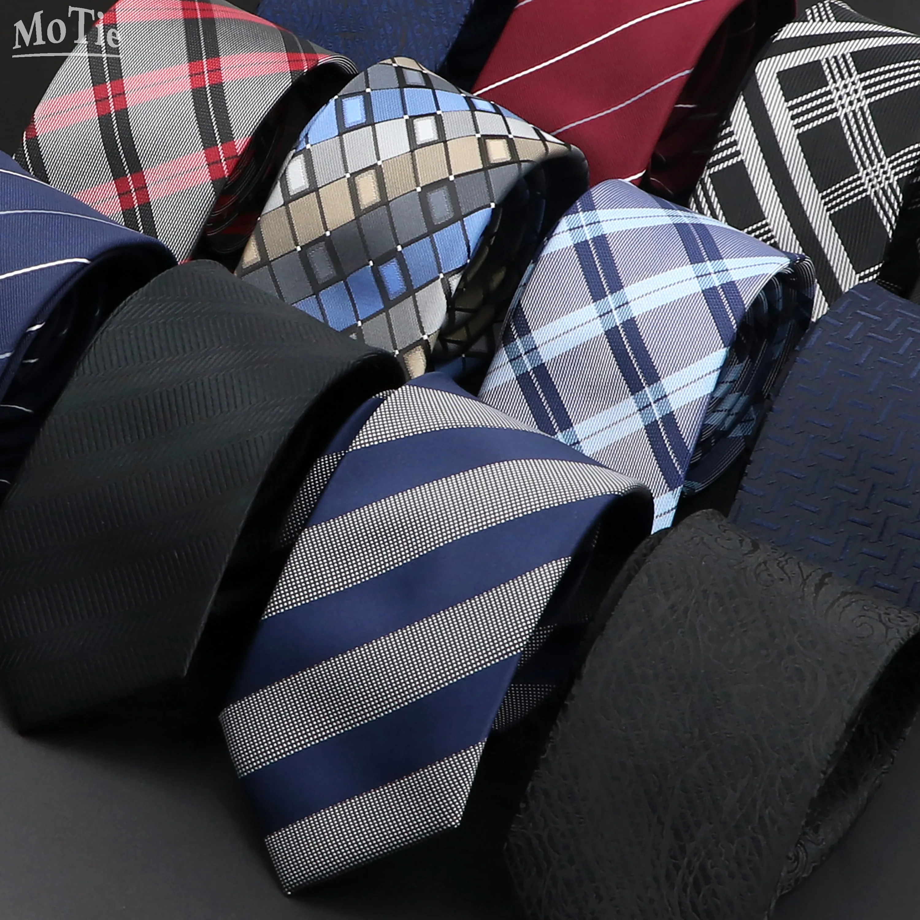 

Men Jacquard Woven Tie Classic Plaid Striped Ties Fashion Polyester Necktie For Wedding Business Party Suit Dress Gravatas Gift