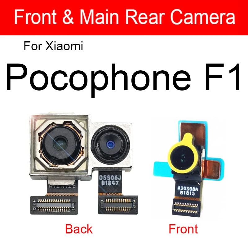 

Front & Rear Main Camera Module For Xiaomi MI Pocophone Poco F1 Back Big And Facing Small Camera Flex Cable Replacement Parts