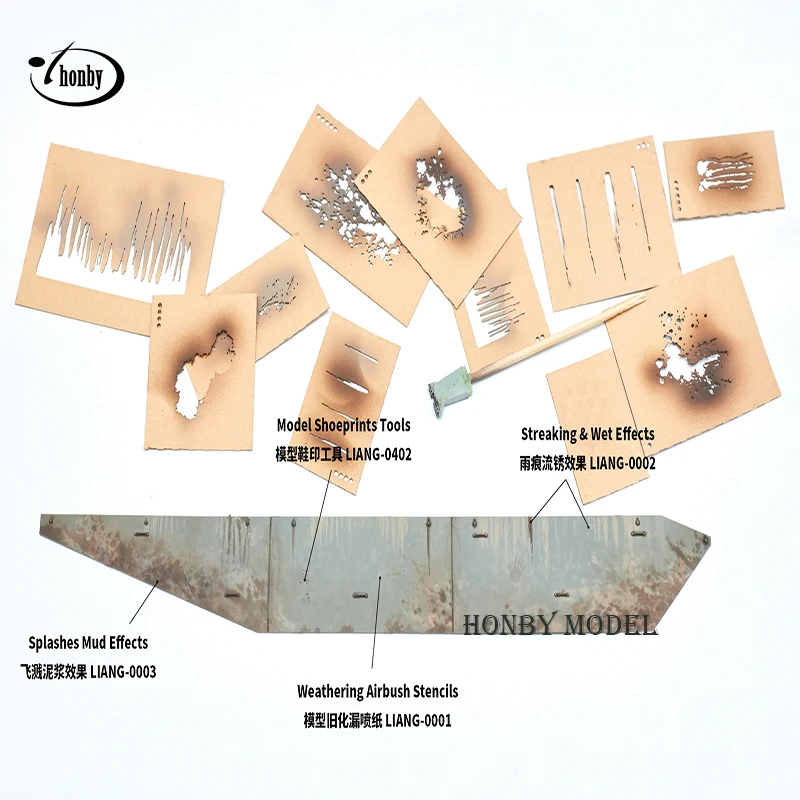 Leakage Paper Model Stencil  Rain Mark Rust Effect Splash Mud Effect Military Model Scene Making Hobby Tools 1/72 1/35 1/48